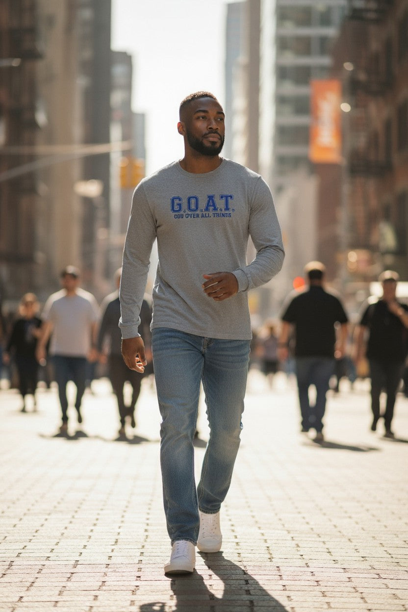 G.O.A.T Long Sleeve Grey Tee